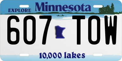 MN license plate 607TOW