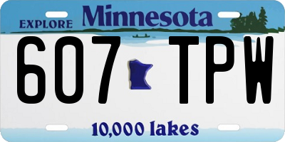 MN license plate 607TPW