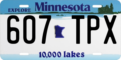 MN license plate 607TPX