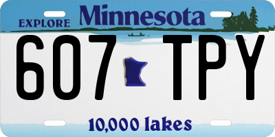 MN license plate 607TPY