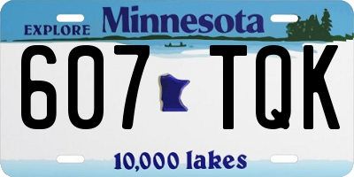 MN license plate 607TQK