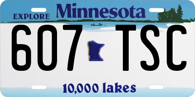 MN license plate 607TSC