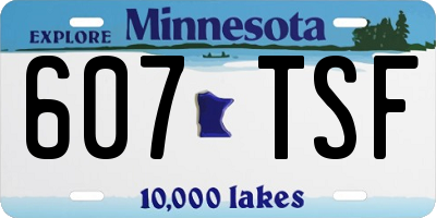 MN license plate 607TSF
