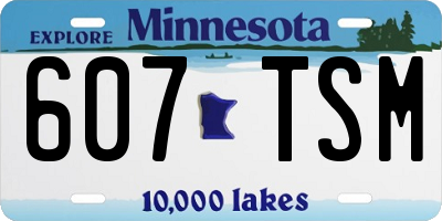MN license plate 607TSM