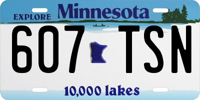 MN license plate 607TSN
