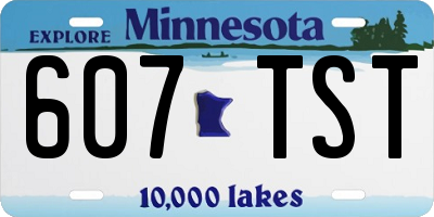MN license plate 607TST