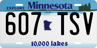 MN license plate 607TSV