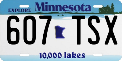 MN license plate 607TSX