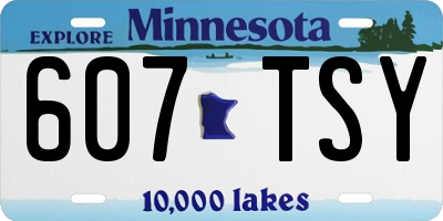 MN license plate 607TSY