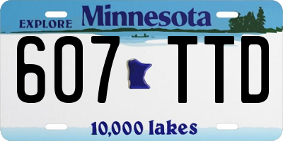 MN license plate 607TTD