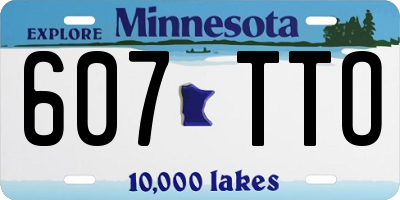 MN license plate 607TTO