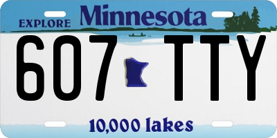 MN license plate 607TTY