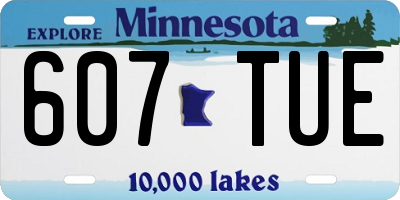 MN license plate 607TUE