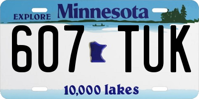MN license plate 607TUK