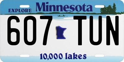 MN license plate 607TUN