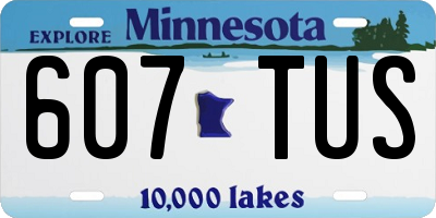 MN license plate 607TUS