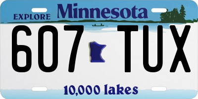 MN license plate 607TUX