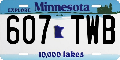 MN license plate 607TWB