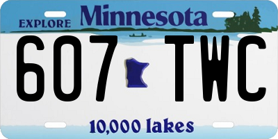 MN license plate 607TWC