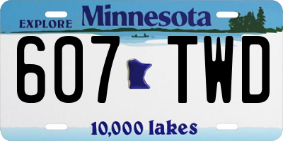 MN license plate 607TWD