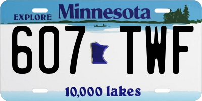 MN license plate 607TWF