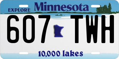 MN license plate 607TWH