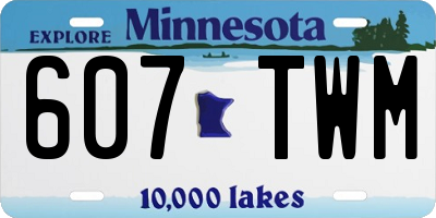 MN license plate 607TWM