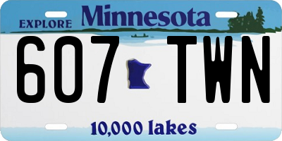 MN license plate 607TWN