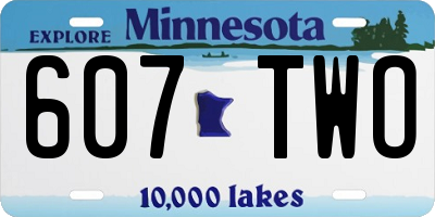 MN license plate 607TWO