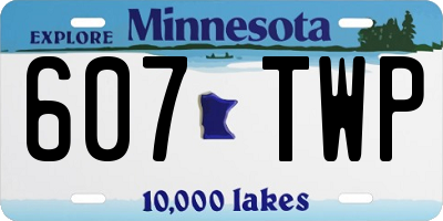 MN license plate 607TWP