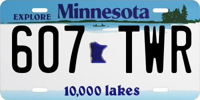 MN license plate 607TWR