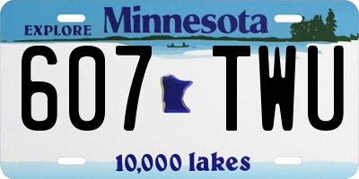MN license plate 607TWU