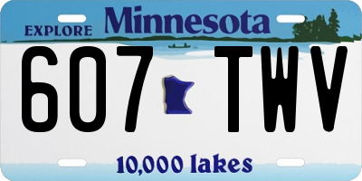 MN license plate 607TWV