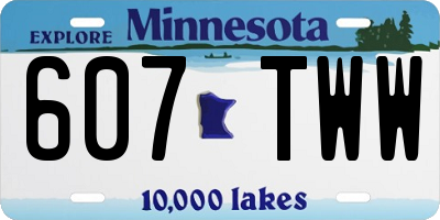 MN license plate 607TWW