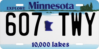 MN license plate 607TWY