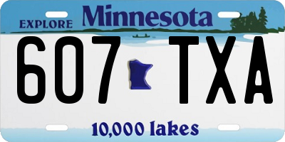 MN license plate 607TXA