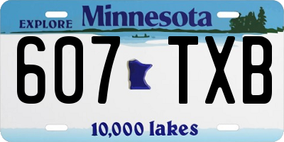 MN license plate 607TXB