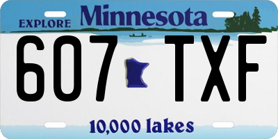 MN license plate 607TXF