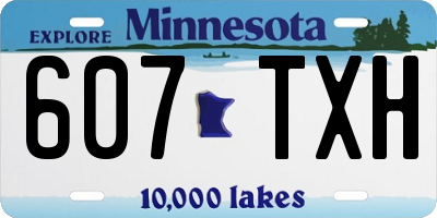 MN license plate 607TXH