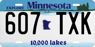 MN license plate 607TXK
