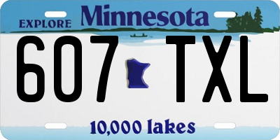 MN license plate 607TXL