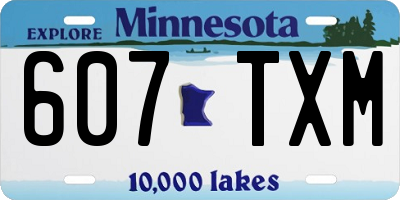 MN license plate 607TXM