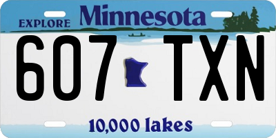 MN license plate 607TXN