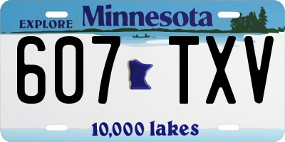 MN license plate 607TXV