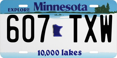 MN license plate 607TXW