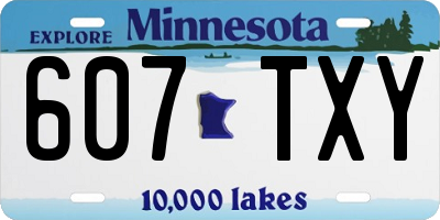 MN license plate 607TXY