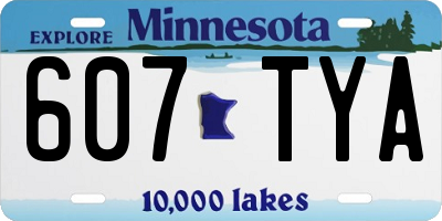MN license plate 607TYA