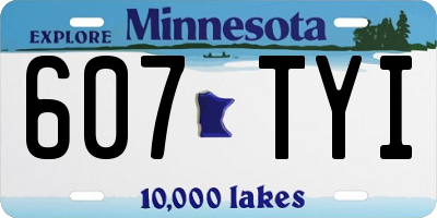 MN license plate 607TYI