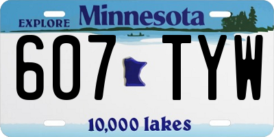 MN license plate 607TYW