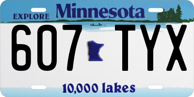 MN license plate 607TYX